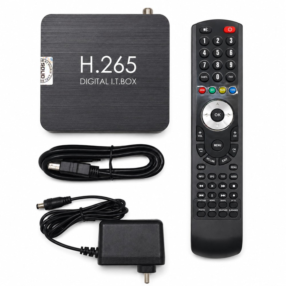テコム select SOLID HDS2X-777 DVB-S2X H.265 10-Bit HEVC Full HD Set-Top Box for